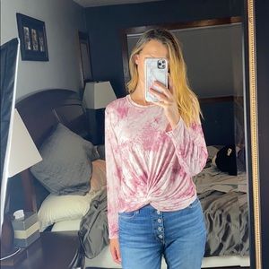 Funky Pink Tie Dyed Twist Top